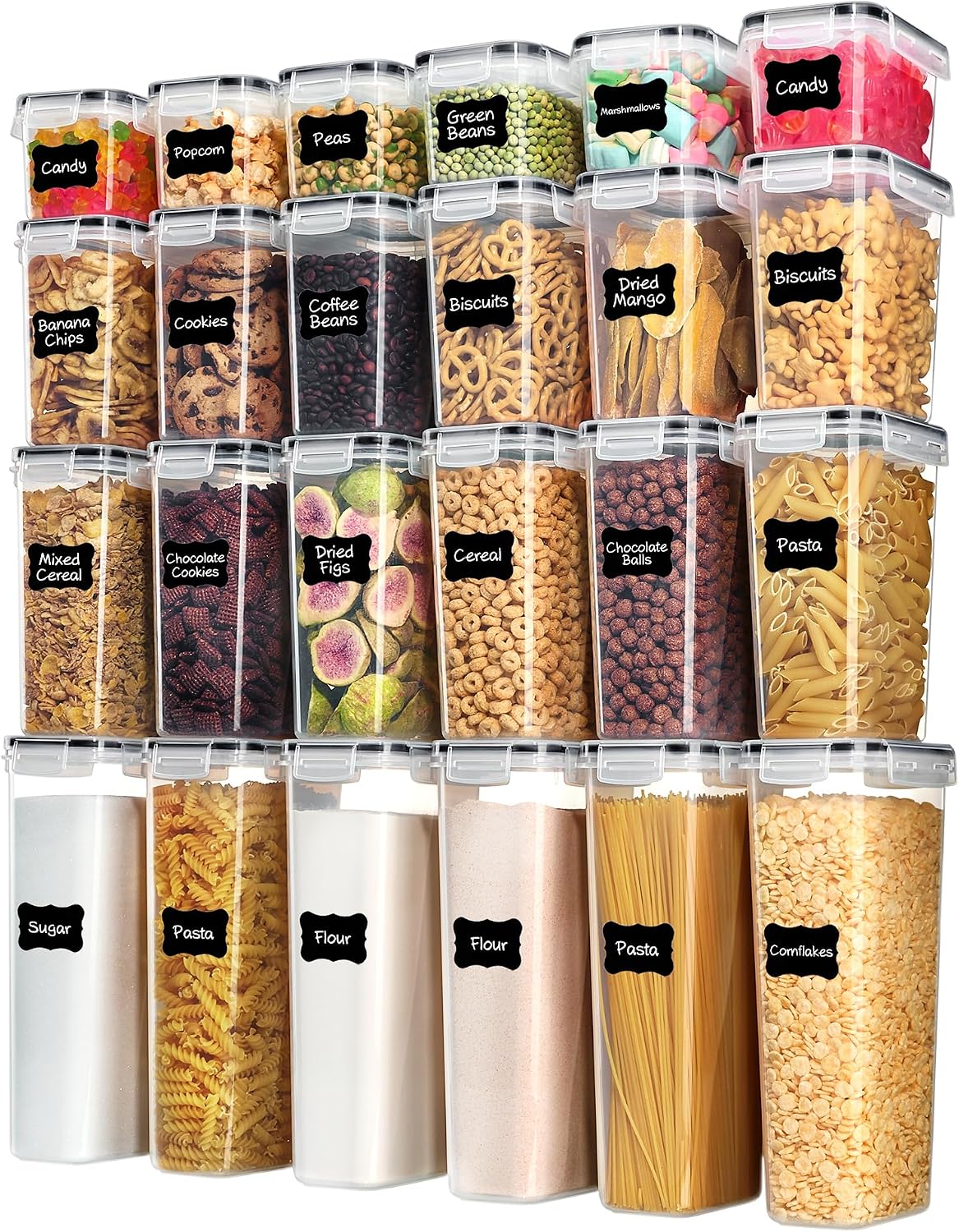 Snacks Food Labels - Contenedores herméticos para almacenamiento de alimentos