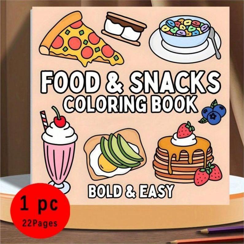 Nuevo Libro para Colorear con  - Food And Snacks Coloring Book reseña y precio