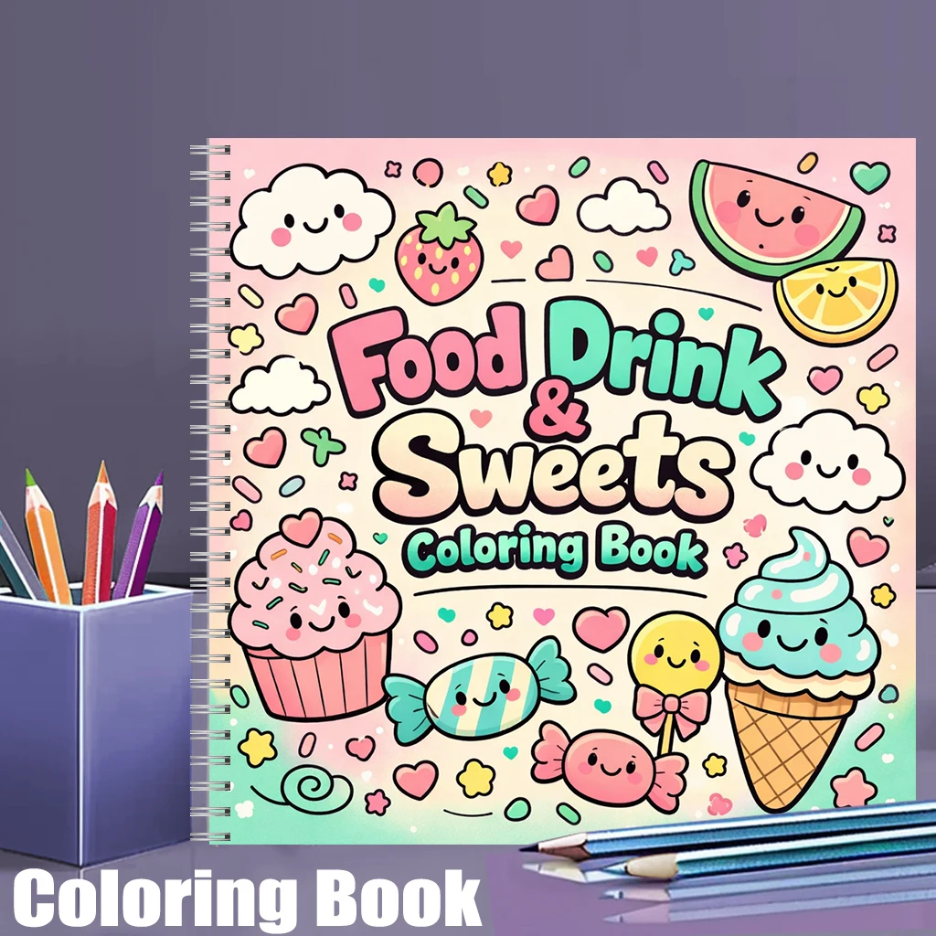 Libro para Colorear COMIDA, BE - Food And Snacks Coloring Book reseña y precio