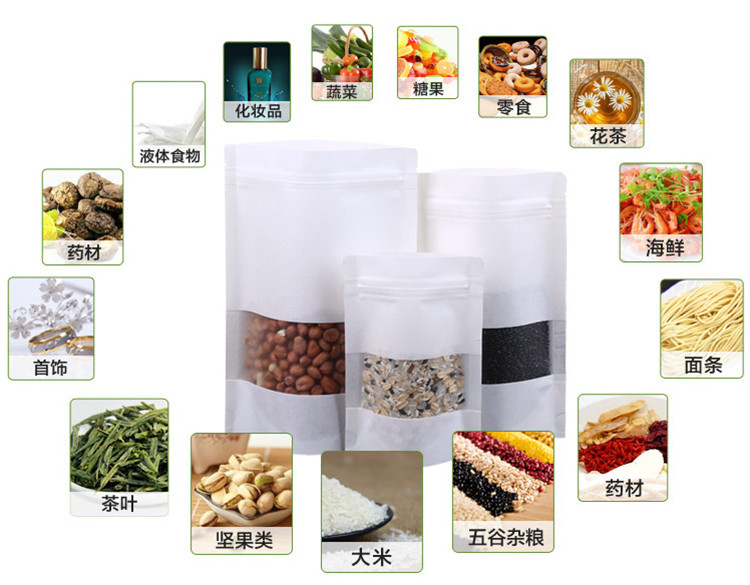 100 Bolsas de Papel Blanco Esm - Food Snacks Logos reseña y precio